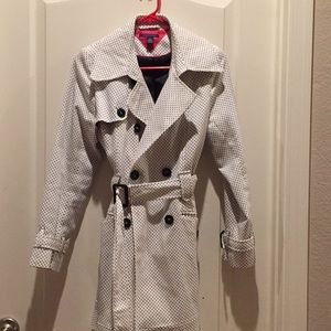 Tommy Hilfiger black and white polka dot trench sm